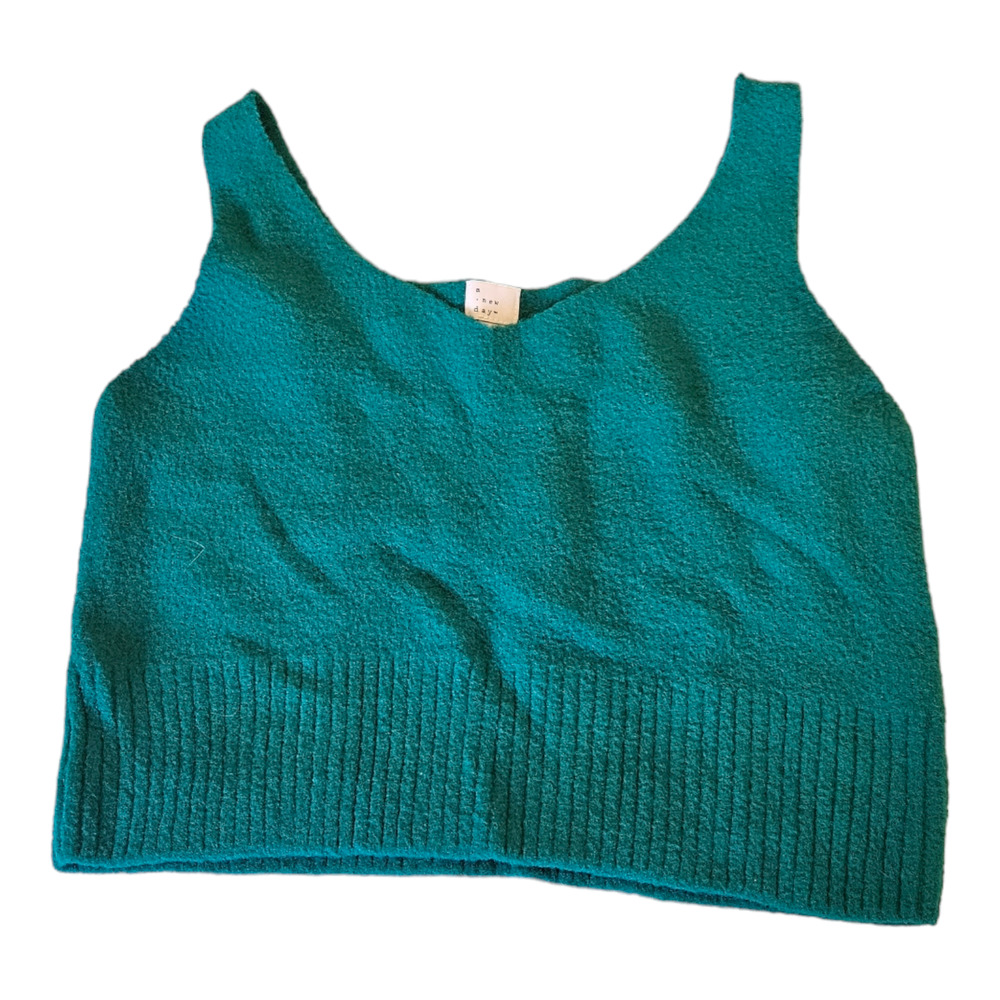 A New Day Large Green Sleeveless Crop Top